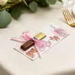 bileciki merci personalizowane podziekowania dla gosci na chrzest swiety dziewczynki rozowy mis