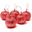 bombki brokatowe jabluszka czerwone guirca 6 szt