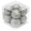 bombki srebrny brokat 6 cm arpex 8 szt