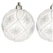 bombki swiateczne gwiazdki plastikowe srebrno biale guirca 6 cm 6 szt