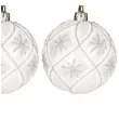 bombki swiateczne gwiazdki plastikowe srebrno biale guirca 6 cm 6 szt