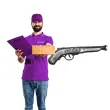 bron pistolet pirata srebrny smiffys 25 cm