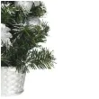 choinka classic mini ozdobiona osniezona srebrna guirca 40 cm