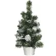 choinka classic mini ozdobiona osniezona srebrna guirca 40 cm