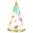 czapeczki flamingi z kwiatami bialy partypal 6 szt