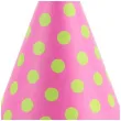 czapeczki kropeczki blekitne rozowy ciemny partydeco 16 cm 6 szt
