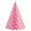 czapeczki kropeczki blekitne rozowy ciemny partydeco 16 cm 6 szt
