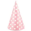 czapeczki kropeczki rozowe partypal 6 szt