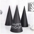 czapeczki papierowe black white czarny partydeco 21 5 cm 6 szt