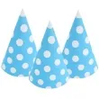 czapeczki papierowe groszki blekitne 6 szt