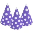 czapeczki papierowe groszki fioletowe 6 szt