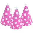 czapeczki papierowe groszki rozowe jasne 6 szt