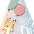 czapeczki papierowe happy birthday lisek godan 6 szt
