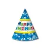 czapeczki papierowe happy birthday niebieskie 6 szt