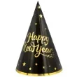 czapeczki papierowe happy new year czarne partypal 6 szt