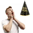 czapeczki papierowe happy new year czarne partypal 6 szt