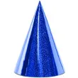czapeczki papierowe holograficzne niebieskie partydeco 6 szt