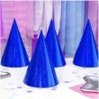 czapeczki papierowe holograficzne niebieskie partydeco 6 szt