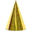 czapeczki papierowe holograficzne zolty partydeco 6 szt