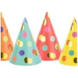 czapeczki papierowe kolorowe kropki mix partydeco 6 szt