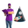 czapeczki papierowe kosmos rocket space procos 6 szt