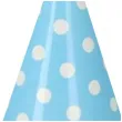 czapeczki papierowe kropki biale blekitne bal 6 szt