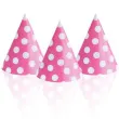 czapeczki papierowe kropki biale rozowe bal 6 szt