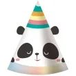 czapeczki papierowe panda z uszami godan 6 szt