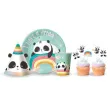 czapeczki papierowe panda z uszami godan 6 szt