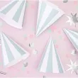 czapeczki papierowe paski niebieski jasny partydeco 16 cm 6 szt
