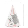 czapeczki papierowe paski rozowy jasny partydeco 16 cm 6 szt