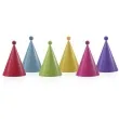 czapeczki papierowe pomponiki mix kolorow partydeco 16 cm 6 szt
