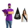 czapeczki urodzinowe 50 urodziny glamour birthday 3 szt