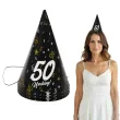 czapeczki urodzinowe 50 urodziny glamour birthday 3 szt