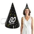 czapeczki urodzinowe 80 urodziny glamour birthday 3 szt