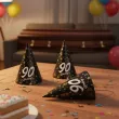 czapeczki urodzinowe 90 urodziny glamour birthday 3 szt