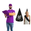 czapeczki urodzinowe 90 urodziny glamour birthday 3 szt
