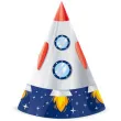 czapeczki urodzinowe kosmos rakieta partypal 6 szt