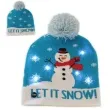 czapka boze narodzenie balwanek let it snow z diodami led fries 24x26 cm
