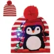 czapka boze narodzenie pingwinek z diodami led fries 24x26 cm