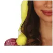 czapka kaczka z pomponami zolta guirca