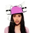 czapka kask piwny z puszkiem rozowy propa ganda