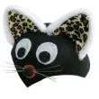 czapka kotek z oczami czarna filcowa party tino