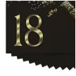 czarne serwetki z szampanem na osiemnastke 18 urodziny