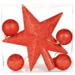 czubek choinkowy gwiazda z bombkami czerwony guirca 19 cm