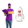 dekoracja 3d rakieta na lizak zdobywaj swiat biala 14 cm