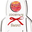 dekoracja 3d rakieta na lizak zdobywaj swiat biala 14 cm