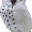 dekoracja biala sowa guirca 18 cm