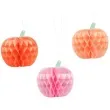 dekoracja bibulowa dynie honeycomb partydeco 24 cm 3 szt