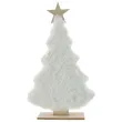 dekoracja choinka z bialym futerkiem drewniana arpex 30 cm